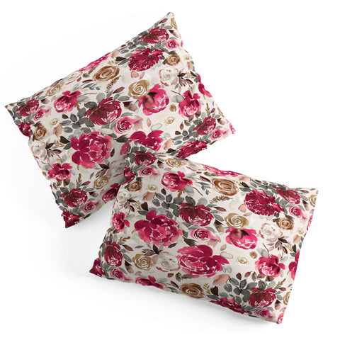 Ninola Design Peonies Roses Holiday flo Pillow Shams