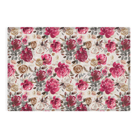 Ninola Design Peonies Roses Holiday flo Outdoor Rug