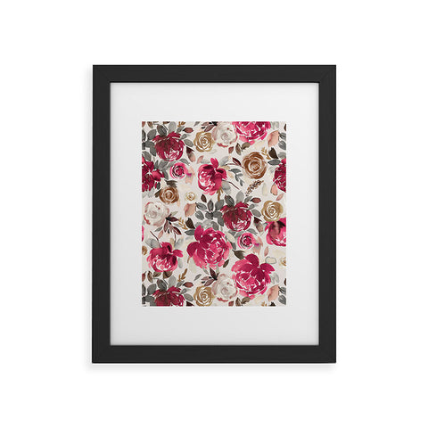 Ninola Design Peonies Roses Holiday flo Framed Art Print