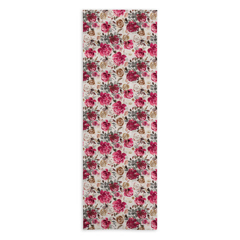 Ninola Design Peonies Roses Holiday flo Yoga Towel