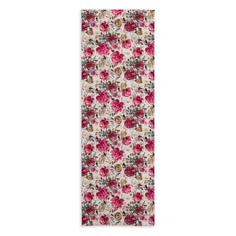 Ninola Design Peonies Roses Holiday flo Yoga Towel