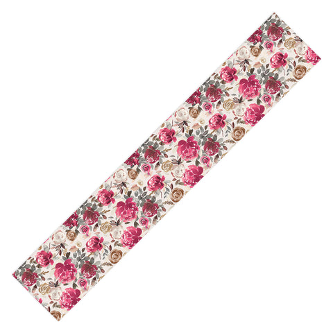 Ninola Design Peonies Roses Holiday flo Table Runner