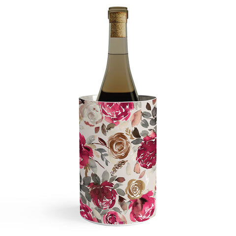 Ninola Design Peonies Roses Holiday flo Wine Chiller