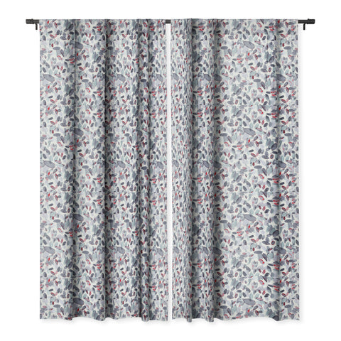 Ninola Design Petal Stains Gray Blackout Window Curtain
