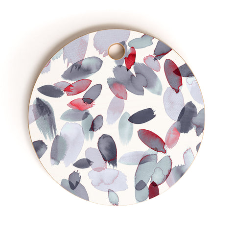 Ninola Design Petal Stains Gray Cutting Board Round