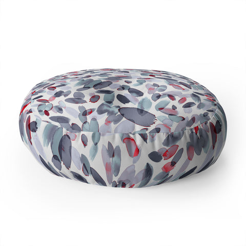 Ninola Design Petal Stains Gray Floor Pillow Round