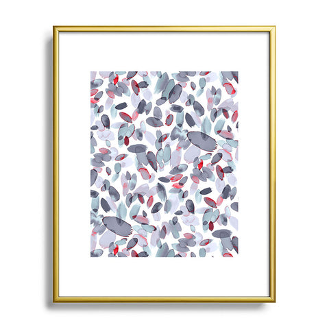 Ninola Design Petal Stains Gray Metal Framed Art Print