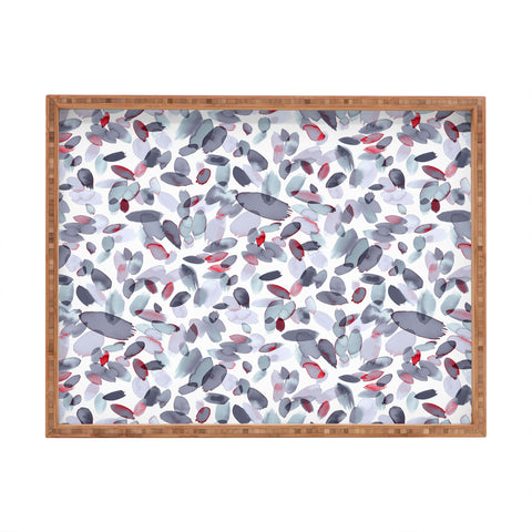 Ninola Design Petal Stains Gray Rectangular Tray