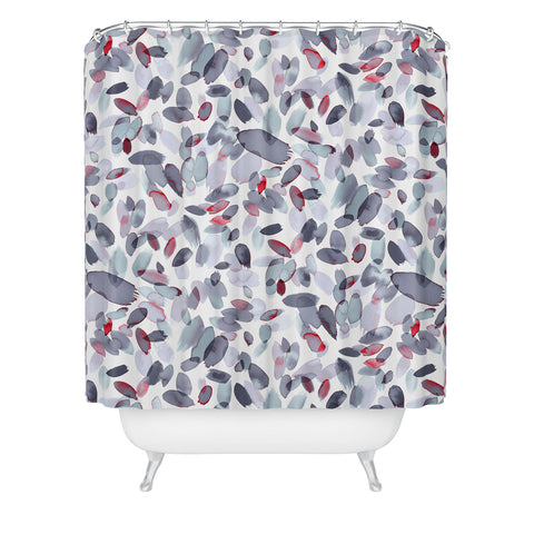 Ninola Design Petal Stains Gray Shower Curtain