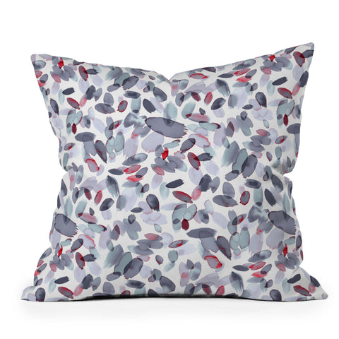 Ninola Design Petal Stains Gray Throw Pillow