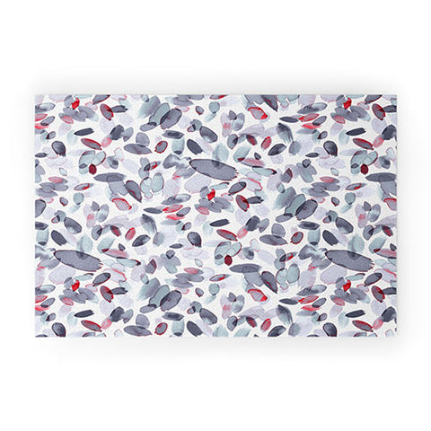 Ninola Design Petal Stains Gray Welcome Mat