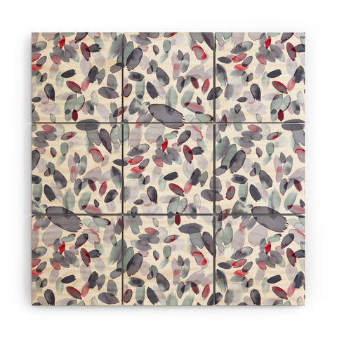 Ninola Design Petal Stains Gray Wood Wall Mural