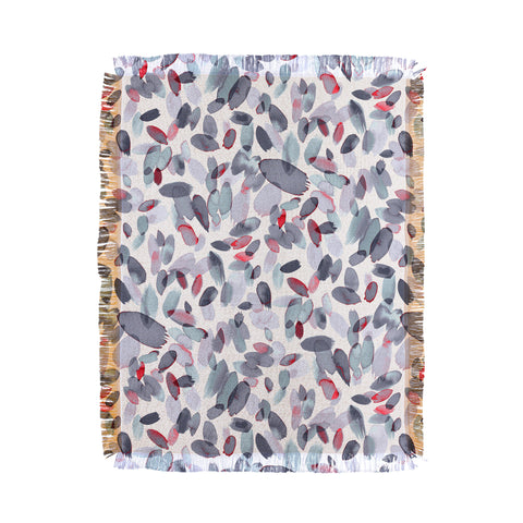 Ninola Design Petal Stains Gray Throw Blanket