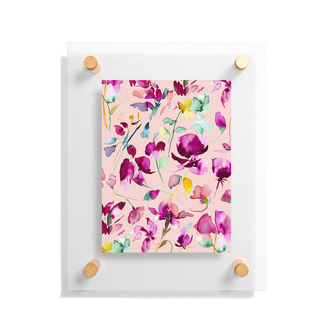 Ninola Design Pink botanical watercolor Floating Acrylic Print