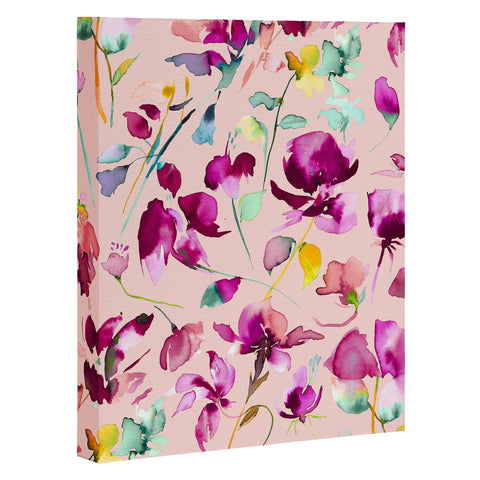 Ninola Design Pink botanical watercolor Art Canvas