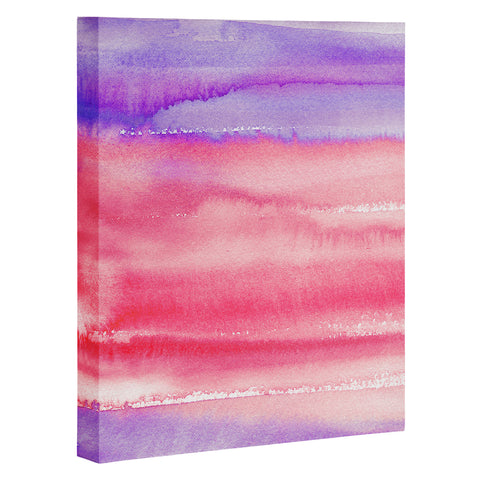 Ninola Design Pink Coral Watercolor Gradient Art Canvas