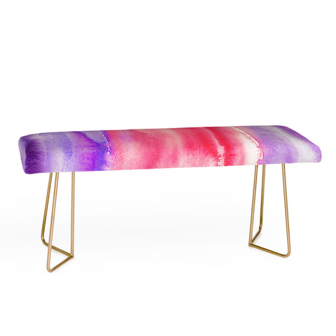 Ninola Design Pink Coral Watercolor Gradient Bench