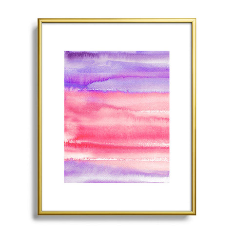 Ninola Design Pink Coral Watercolor Gradient Metal Framed Art Print