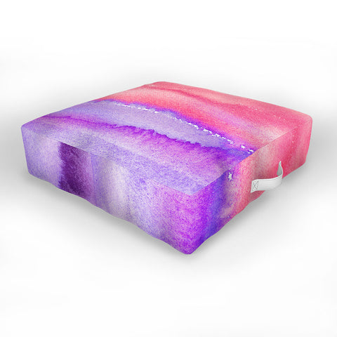 Ninola Design Pink Coral Watercolor Gradient Outdoor Floor Cushion