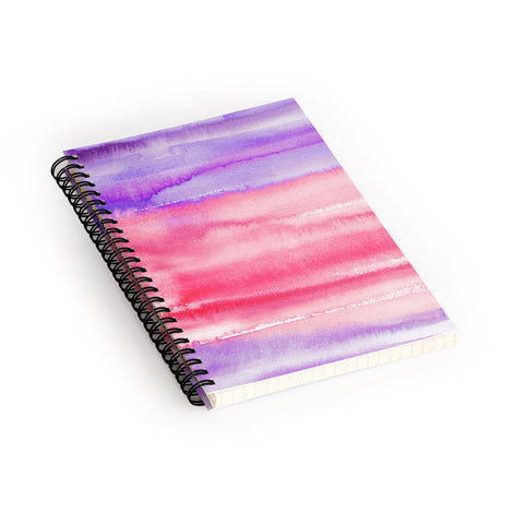Ninola Design Pink Coral Watercolor Gradient Spiral Notebook