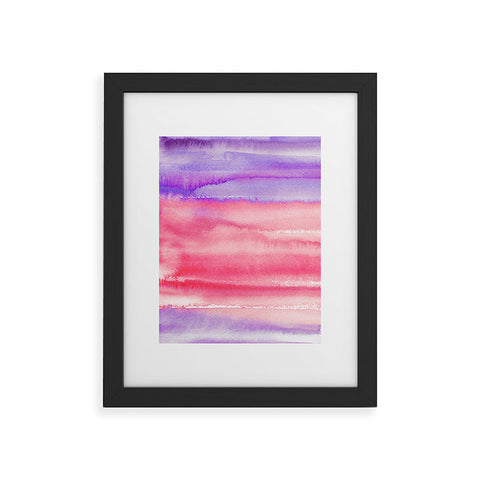 Ninola Design Pink Coral Watercolor Gradient Framed Art Print