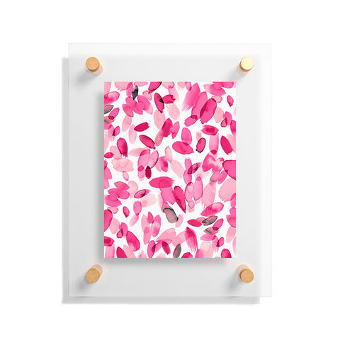 Ninola Design Pink flower petals abstract stains Floating Acrylic Print