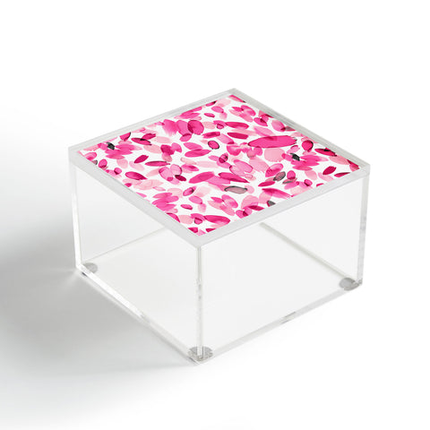 Ninola Design Pink flower petals abstract stains Acrylic Box