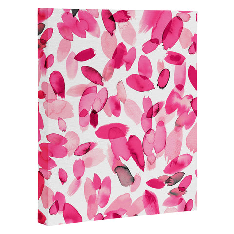 Ninola Design Pink flower petals abstract stains Art Canvas