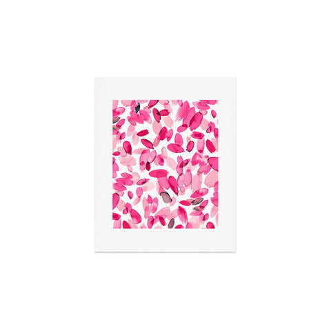 Ninola Design Pink flower petals abstract stains Art Print