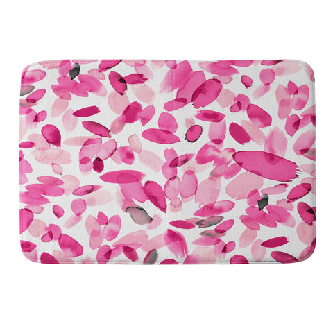 Ninola Design Pink flower petals abstract stains Memory Foam Bath Mat
