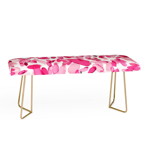 Ninola Design Pink flower petals abstract stains Bench