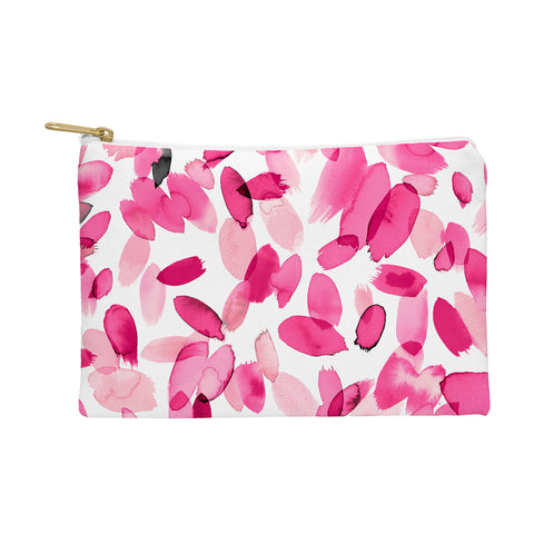 Ninola Design Pink flower petals abstract stains Pouch