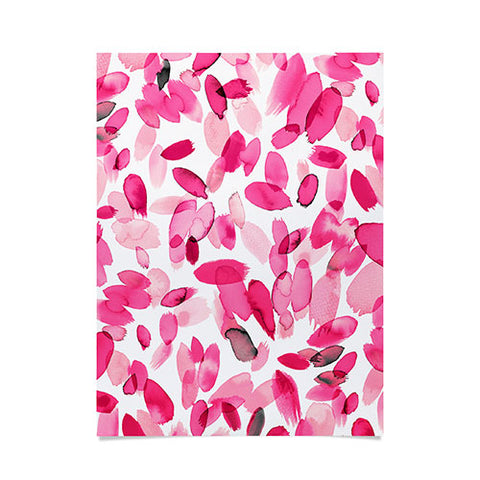 Ninola Design Pink flower petals abstract stains Poster