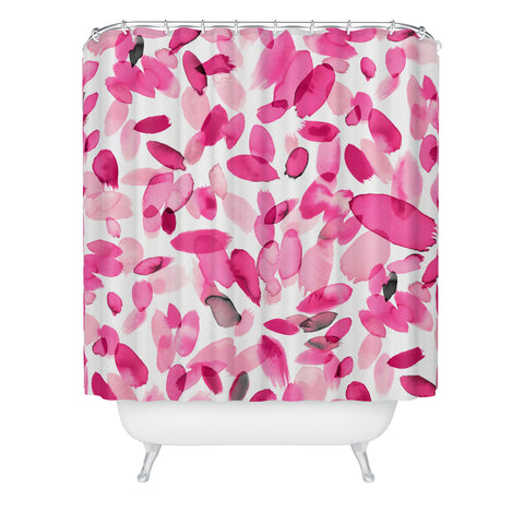 Ninola Design Pink flower petals abstract stains Shower Curtain