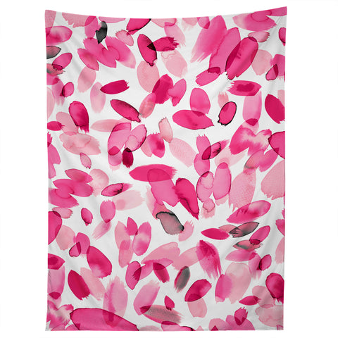 Ninola Design Pink flower petals abstract stains Tapestry