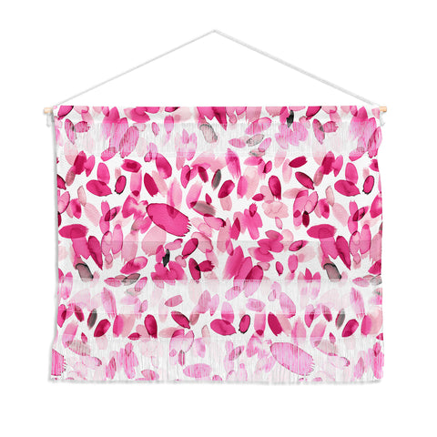 Ninola Design Pink flower petals abstract stains Wall Hanging Landscape
