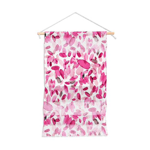 Ninola Design Pink flower petals abstract stains Wall Hanging Portrait
