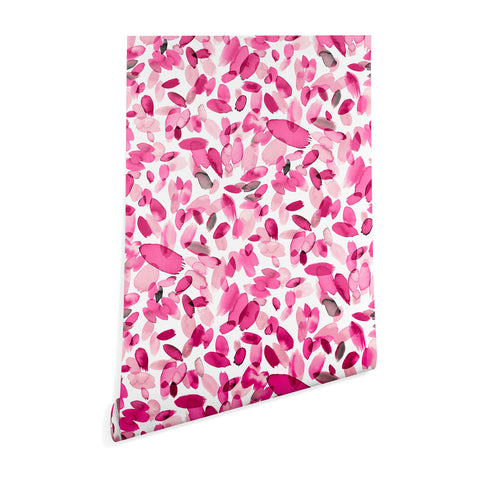 Ninola Design Pink flower petals abstract stains Wallpaper