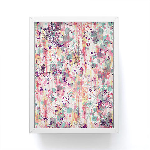 Ninola Design Pink Graffiti Flowers Framed Mini Art Print