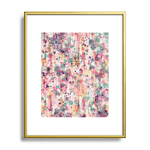 Ninola Design Pink Graffiti Flowers Metal Framed Art Print