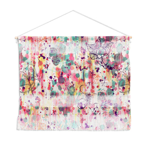 Ninola Design Pink Graffiti Flowers Wall Hanging Landscape