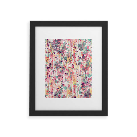 Ninola Design Pink Graffiti Flowers Framed Art Print