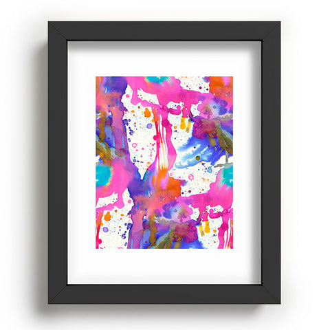 Ninola Design Pink paint splashes dripping Recessed Framing Rectangle