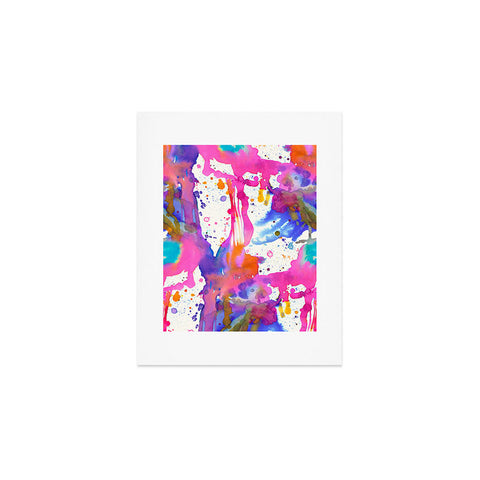 Ninola Design Pink paint splashes dripping Art Print