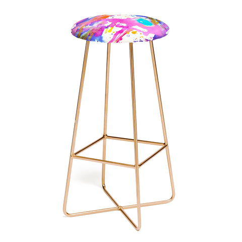 Ninola Design Pink paint splashes dripping Bar Stool