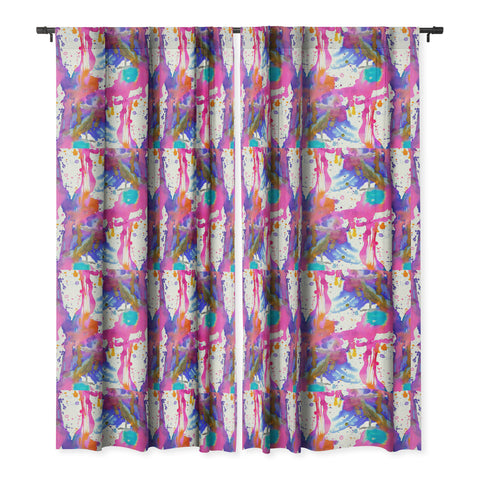 Ninola Design Pink paint splashes dripping Blackout Window Curtain