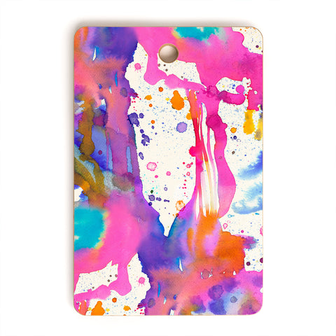 Ninola Design Pink paint splashes dripping Cutting Board Rectangle