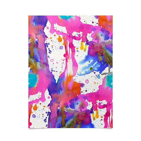 Ninola Design Pink paint splashes dripping Poster