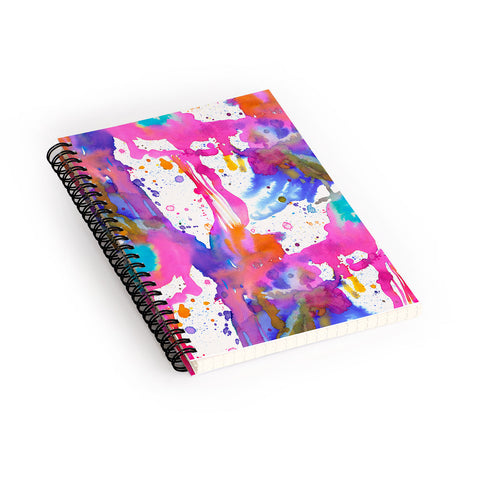Ninola Design Pink paint splashes dripping Spiral Notebook