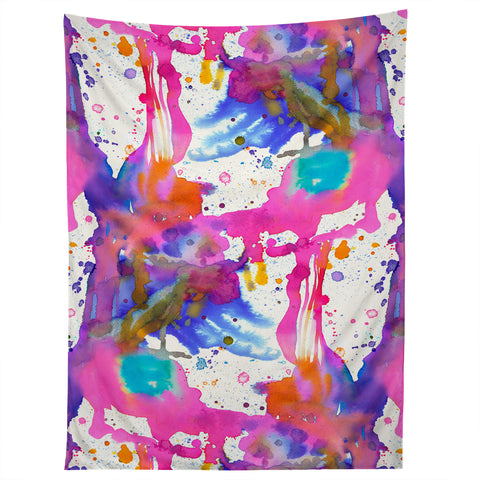 Ninola Design Pink paint splashes dripping Tapestry